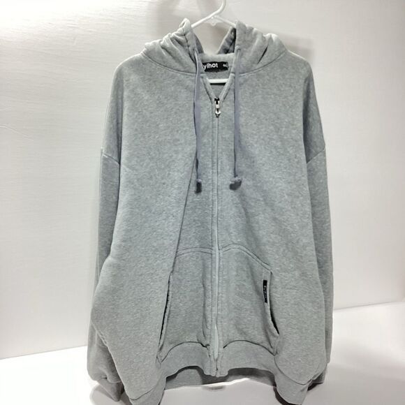 EYLHOT Heavyweight Men's Zip Up Hoodie Sweatshirt Warm Gray 4XL - Picture 1 of 12